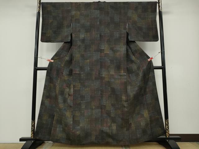 平和屋着物●上質な紬　吉祥文　正絹　逸品　CABD0252ut