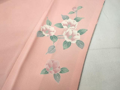 平和屋着物●訪問着　休み鳥草花文　暈し染め　金彩　正絹　逸品　CABD0253ut