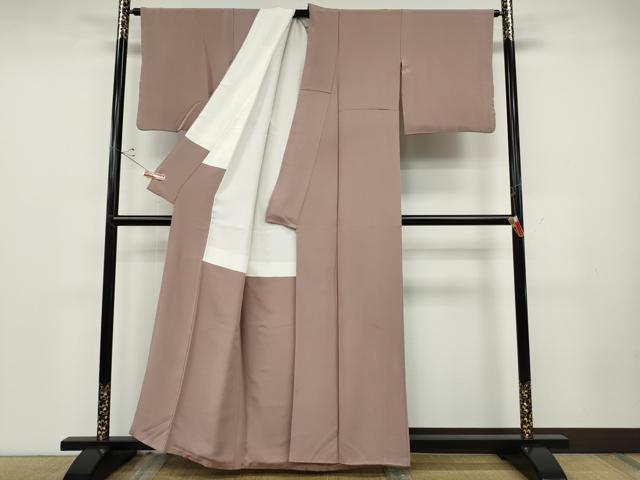 平和屋着物●本加賀友禅作家　柿本市郎監修　色無地　薄柿色　正絹　逸品　CABD0254ut