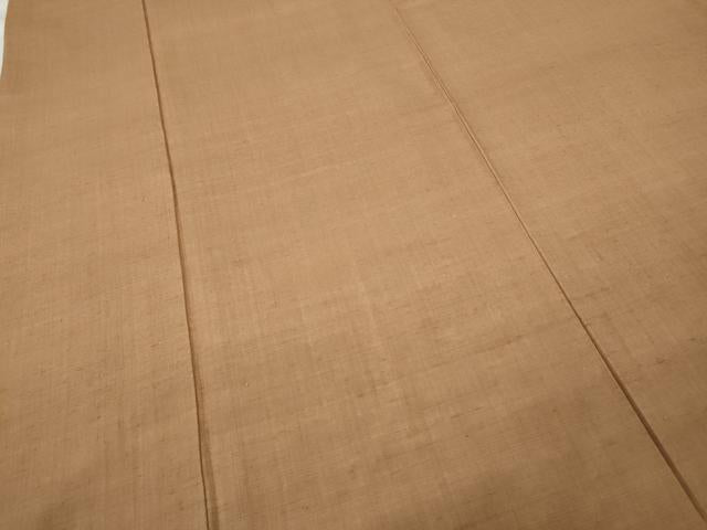 平和屋着物●結城紬　色無地　洒落柿色　正絹　逸品　未使用　CABD0255ut