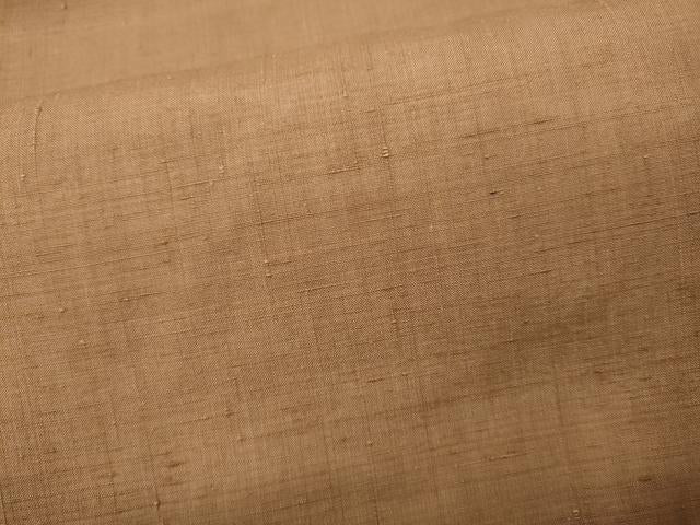 平和屋着物●結城紬　色無地　洒落柿色　正絹　逸品　未使用　CABD0255ut