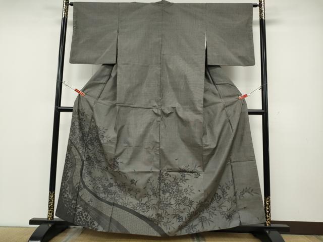 平和屋着物●色留訪問着　本場大島紬　9マルキ　枝花文　正絹　逸品　CABD0257ut