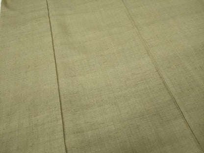 平和屋着物●結城紬　色無地　白橡色　正絹　逸品　CABD0259ut