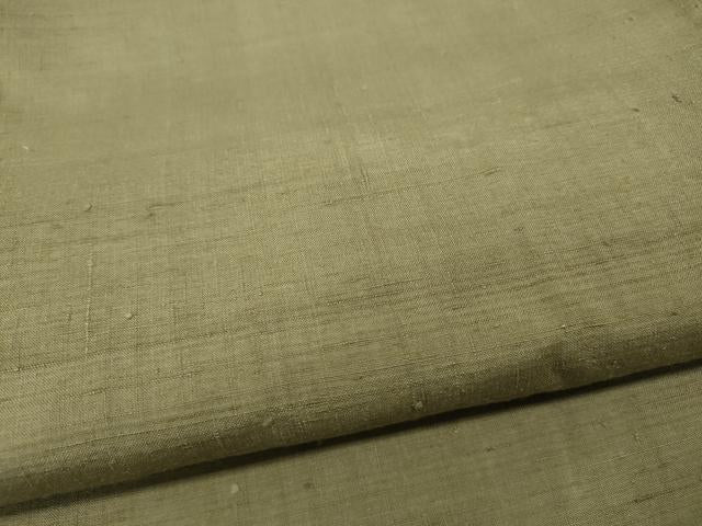 平和屋着物●結城紬　色無地　白橡色　正絹　逸品　CABD0259ut