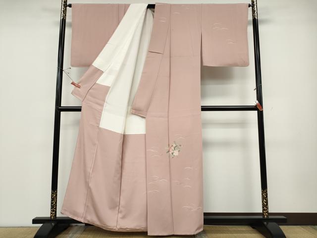 平和屋着物●本加賀友禅作家　柿本市郎　訪問着　露芝文　正絹　逸品　CABD0261ut