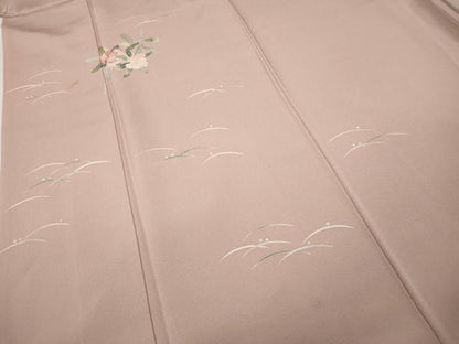 平和屋着物●本加賀友禅作家　柿本市郎　訪問着　露芝文　正絹　逸品　CABD0261ut