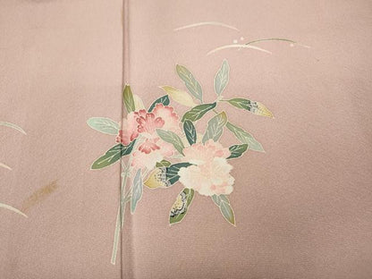 平和屋着物●本加賀友禅作家　柿本市郎　訪問着　露芝文　正絹　逸品　CABD0261ut