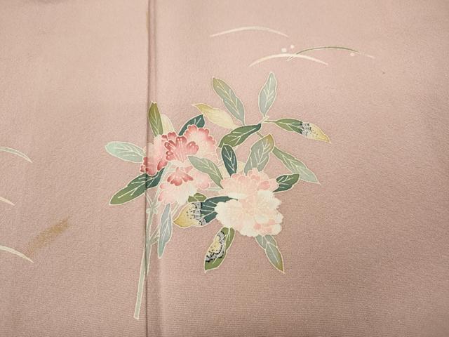 平和屋着物●本加賀友禅作家　柿本市郎　訪問着　露芝文　正絹　逸品　CABD0261ut