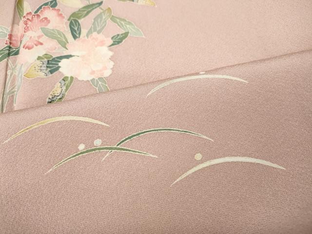 平和屋着物●本加賀友禅作家　柿本市郎　訪問着　露芝文　正絹　逸品　CABD0261ut