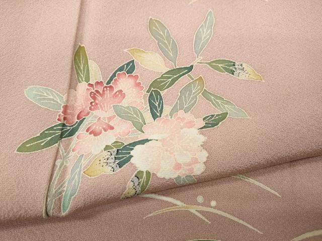 平和屋着物●本加賀友禅作家　柿本市郎　訪問着　露芝文　正絹　逸品　CABD0261ut
