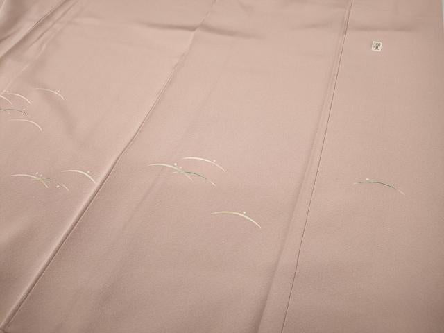 平和屋着物●本加賀友禅作家　柿本市郎　訪問着　露芝文　正絹　逸品　CABD0261ut
