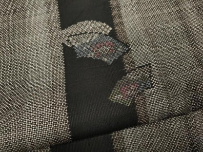 平和屋着物●本場大島紬　9マルキ　地紙花文　ロング丈　正絹　逸品　CABD0262ut