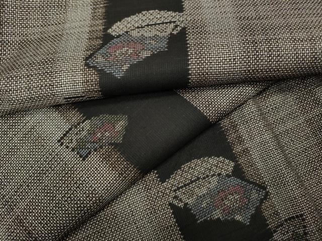 平和屋着物●本場大島紬　9マルキ　地紙花文　ロング丈　正絹　逸品　CABD0262ut