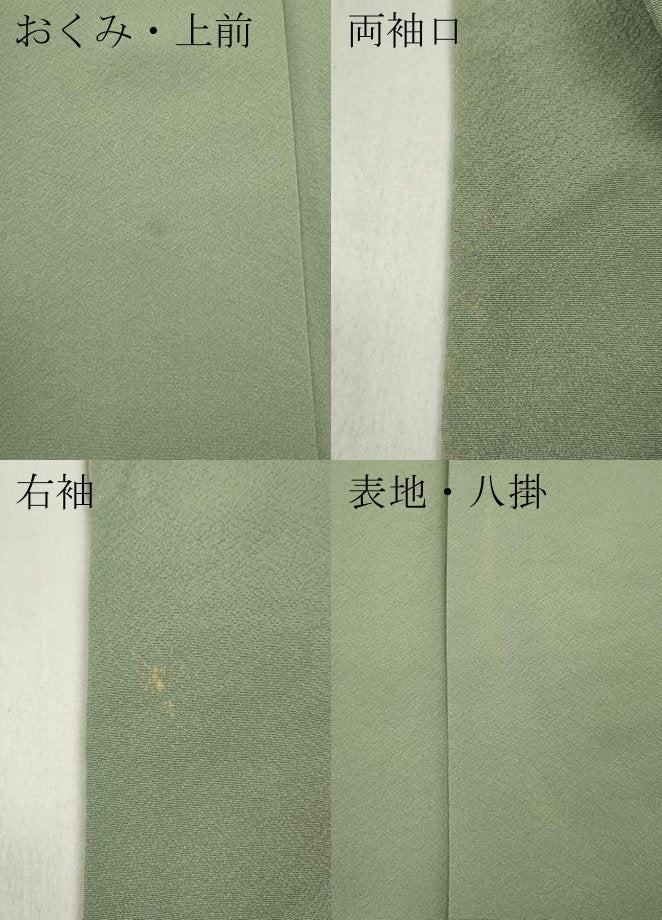 平和屋着物●上質な色無地　作家物　本草木染　山葵色　正絹　逸品　CABD0263ut