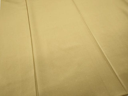 平和屋着物●上質な色無地　芥子色　お召縮緬　正絹　逸品　CABD0264ut