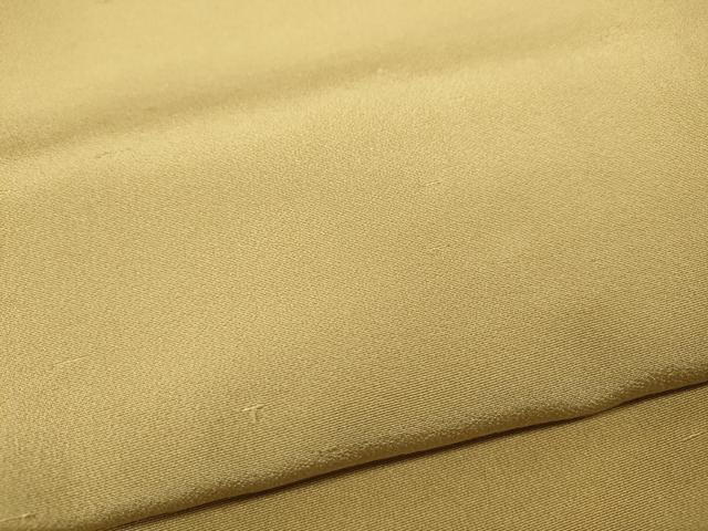 平和屋着物●上質な色無地　芥子色　お召縮緬　正絹　逸品　CABD0264ut