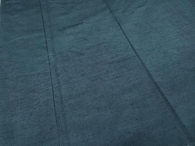 平和屋着物●男性　紬　色無地　鉄御納戸色　正絹　逸品　未使用　CABD0266ut