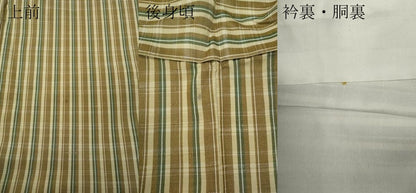 平和屋着物●上質な紬　格子柄　正絹　逸品　CABD0271ut