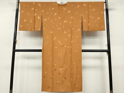 平和屋着物●長襦袢　無双仕立て　作家物　舞桜文　松煙染　正絹　逸品　CABD0275ut