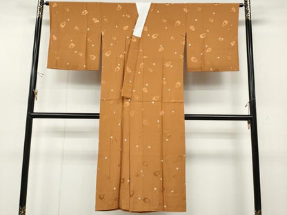 平和屋着物●長襦袢　無双仕立て　作家物　舞桜文　松煙染　正絹　逸品　CABD0275ut