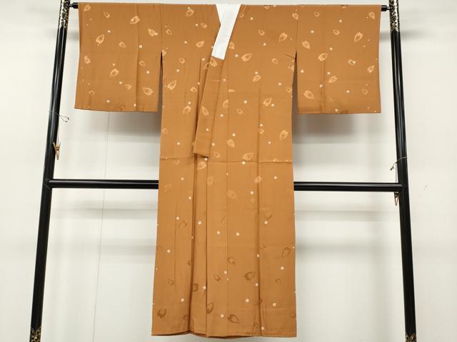 平和屋着物●長襦袢　無双仕立て　作家物　舞桜文　松煙染　正絹　逸品　CABD0275ut