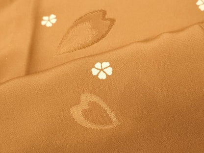平和屋着物●長襦袢　無双仕立て　作家物　舞桜文　松煙染　正絹　逸品　CABD0275ut