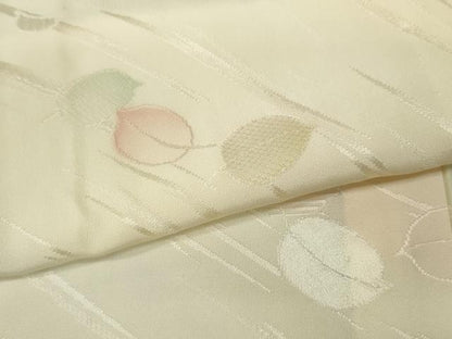 平和屋着物●長襦袢　単衣　舞葉文　地紋起こし　半衿刺繍　正絹　逸品　CABD0278ut
