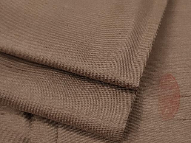 平和屋着物●上質な紬　色無地　作家物　銀煤竹色　正絹　逸品　CABD0281ut