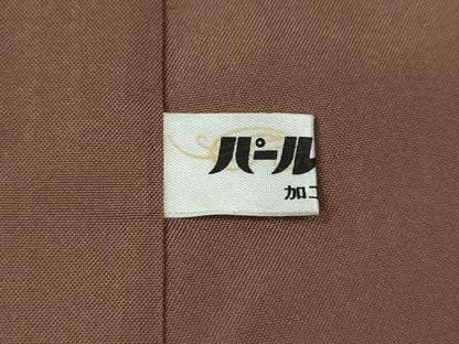 平和屋着物●上質な紬　色無地　作家物　銀煤竹色　正絹　逸品　CABD0281ut