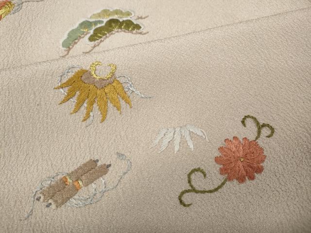 平和屋着物●洗える最高級着物　＜英＞はなぶさ謹製　訪問着　総刺繍　宝尽くし花文　金糸　洗える着物　CABD0283ut