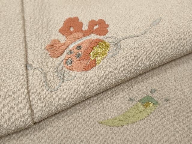 平和屋着物●洗える最高級着物　＜英＞はなぶさ謹製　訪問着　総刺繍　宝尽くし花文　金糸　洗える着物　CABD0283ut