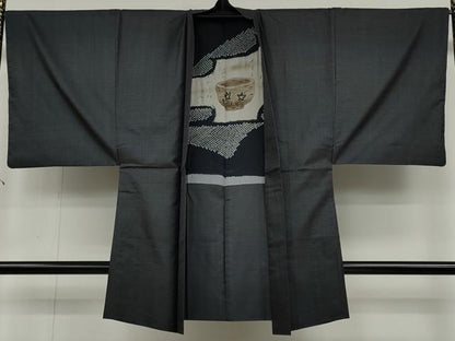 平和屋着物●男性　本場大島紬　アンサンブル　100亀甲　総詰め　正絹　逸品　CABD0286ut