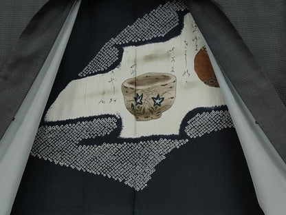 平和屋着物●男性　本場大島紬　アンサンブル　100亀甲　総詰め　正絹　逸品　CABD0286ut
