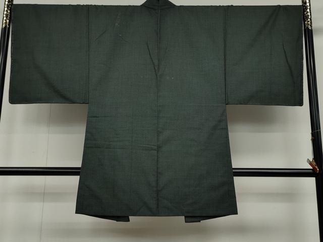 平和屋着物●男性　紬　アンサンブル　100亀甲　正絹　逸品　未使用　CABD0289ut