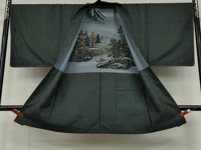 平和屋着物●男性　紬　アンサンブル　100亀甲　正絹　逸品　未使用　CABD0289ut