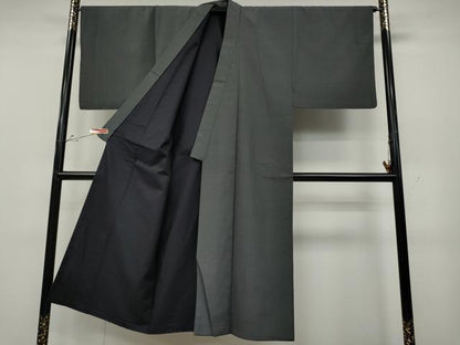 平和屋着物●男性　本塩沢　アンサンブル　絣文様　正絹　逸品　CABD0292ut