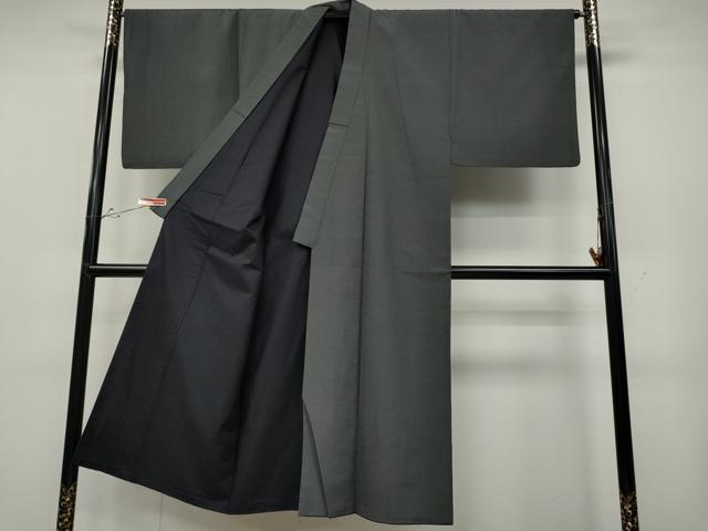 平和屋着物●男性　本塩沢　アンサンブル　絣文様　正絹　逸品　CABD0292ut
