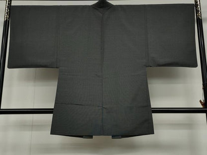平和屋着物●男性　本塩沢　アンサンブル　絣文様　正絹　逸品　CABD0292ut