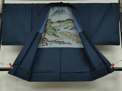 平和屋着物●男性　本場大島紬　アンサンブル　長襦袢セット　吉祥文　正絹　逸品　未使用　CABD0298ut