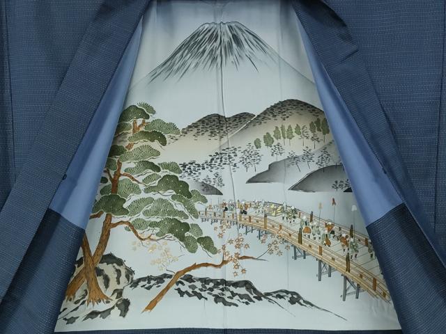 平和屋着物●男性　本場大島紬　アンサンブル　長襦袢セット　吉祥文　正絹　逸品　未使用　CABD0298ut