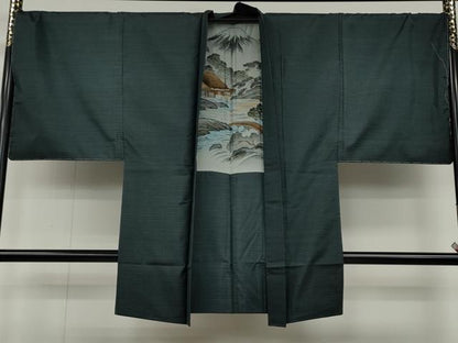 平和屋着物●男性　本場大島紬　アンサンブル　長襦袢セット　吉祥文　正絹　逸品　未使用　CABD0299ut