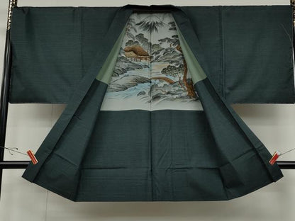 平和屋着物●男性　本場大島紬　アンサンブル　長襦袢セット　吉祥文　正絹　逸品　未使用　CABD0299ut