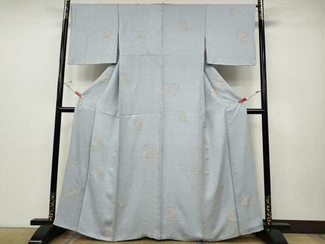 平和屋着物●上質な小紋　菊　金糸　ゑり善扱い　正絹　逸品　CABD0301ut