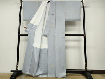 平和屋着物●上質な小紋　菊　金糸　ゑり善扱い　正絹　逸品　CABD0301ut