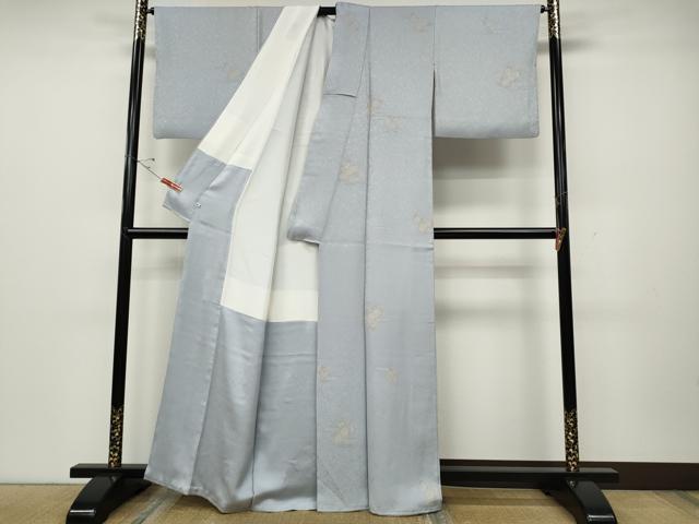 平和屋着物●上質な小紋　菊　金糸　ゑり善扱い　正絹　逸品　CABD0301ut