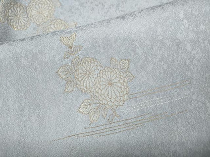 平和屋着物●上質な小紋　菊　金糸　ゑり善扱い　正絹　逸品　CABD0301ut
