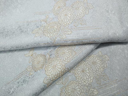 平和屋着物●上質な小紋　菊　金糸　ゑり善扱い　正絹　逸品　CABD0301ut