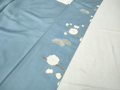 平和屋着物●訪問着　駒刺繍　立波草花文　暈し染め　金彩　高島屋扱い　正絹　逸品　CABD0306ut