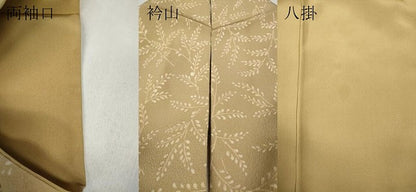平和屋着物●上質な小紋　草葉文　正絹　逸品　CABD0308ut