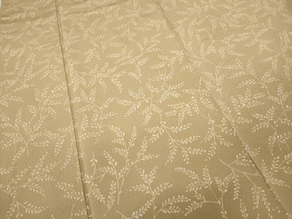 平和屋着物●上質な小紋　草葉文　正絹　逸品　CABD0308ut